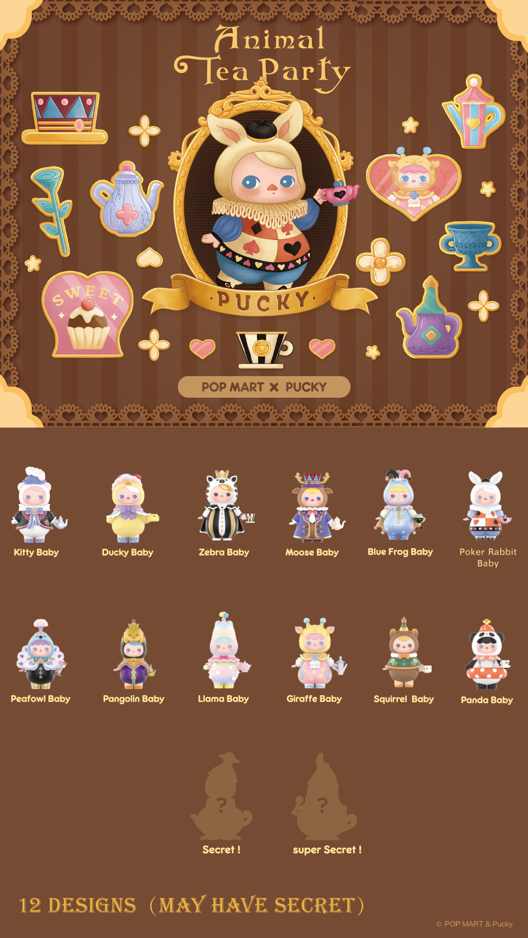 POP MART PUCKY ANIMAL TEA PARTY SERIES BLIND BOX All Designs